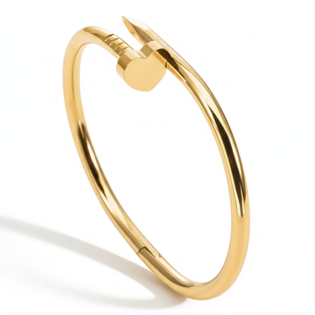 Gold Nail Bangle Bracelet