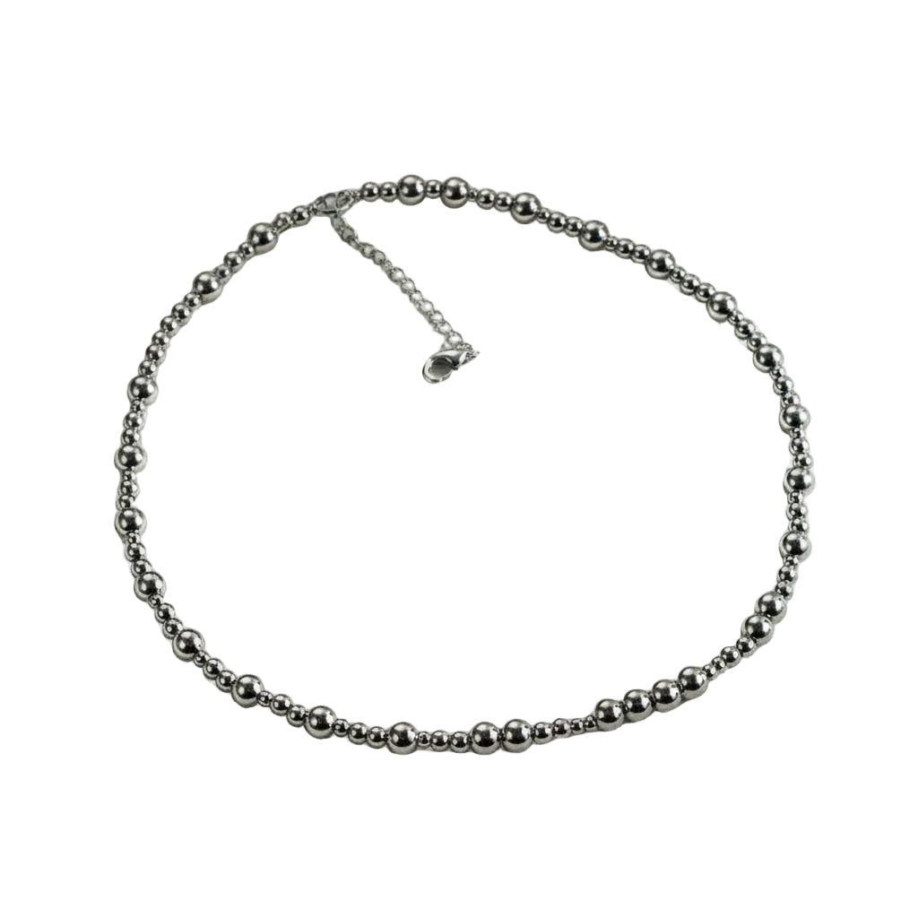 Tay Silver Beaded Necklace