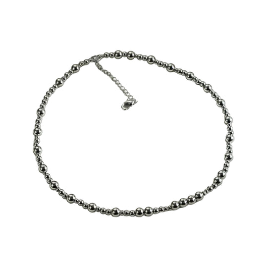 Tay Silver Beaded Necklace