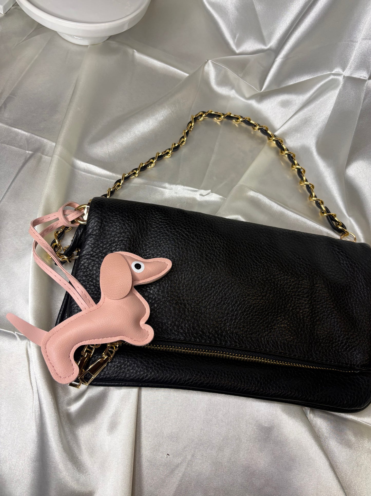 Blush Winnie Dog Purse Charm