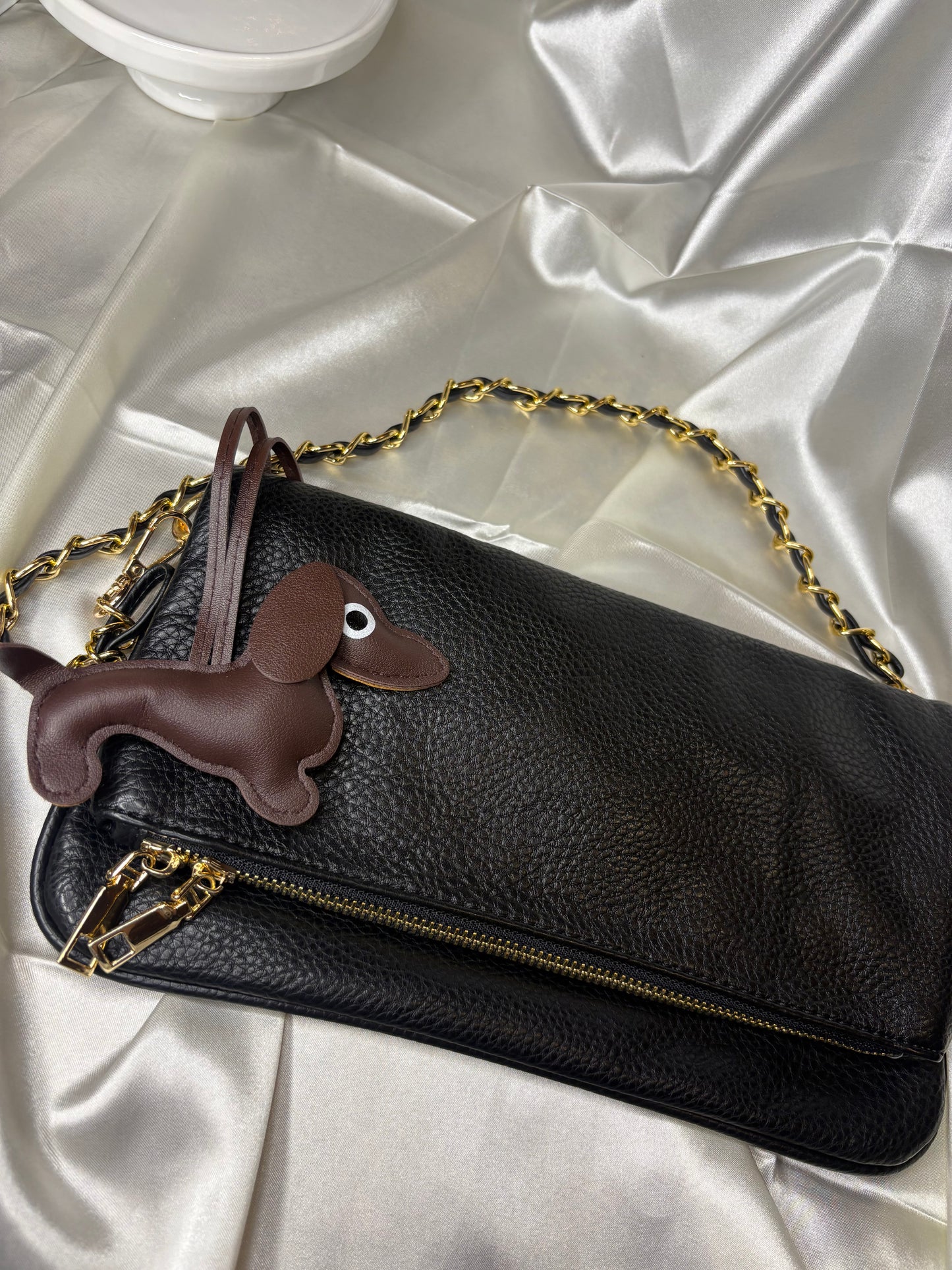 Brown Winnie Dog Purse Charm
