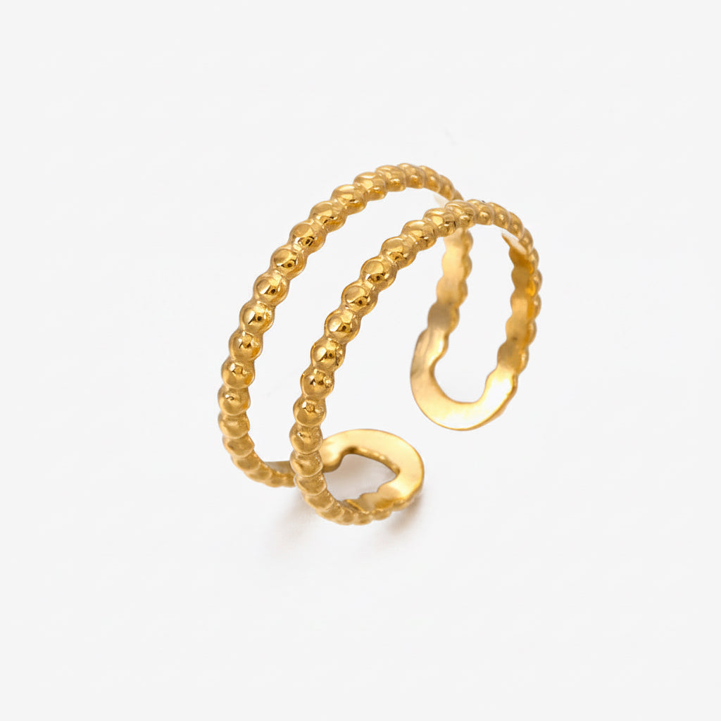 Beaded Gold Ring