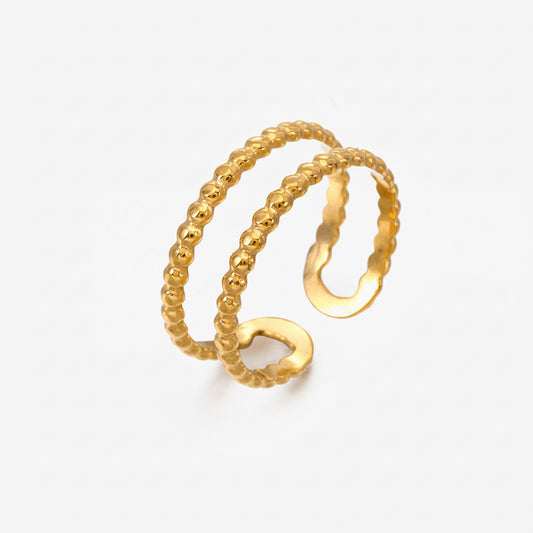 Beaded Gold Ring