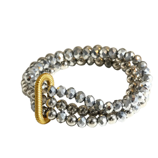 Victoria Silver Beaded Stack