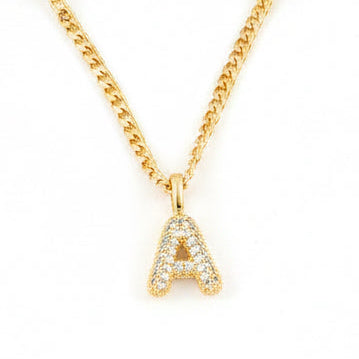 A initial Crystal Bubble Necklace