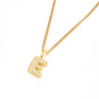 E initial Crystal Bubble Necklace