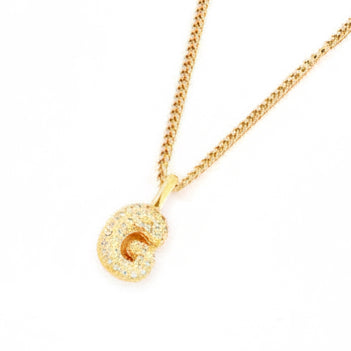 G initial Crystal Bubble Necklace