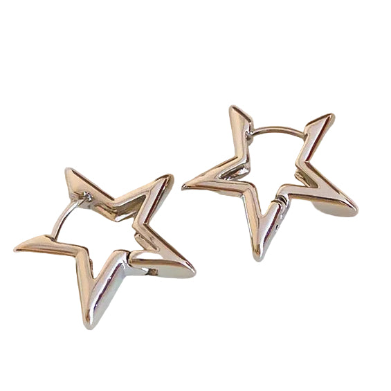 Silver Star Earrings