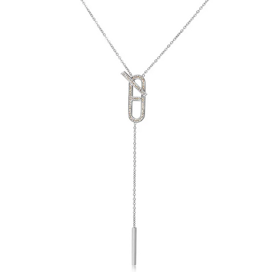 Drop Linked Silver Necklace