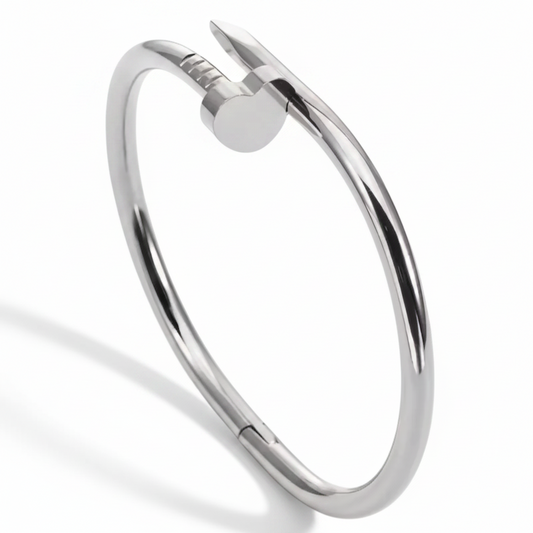 Silver Nail Bangle Bracelet