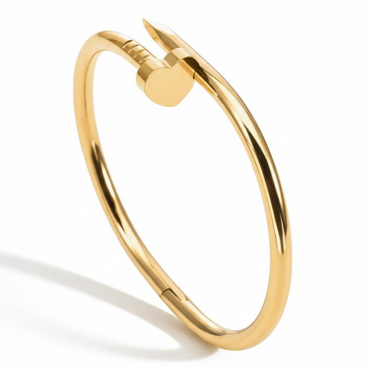 Gold Nail Bangle Bracelet