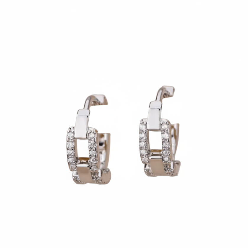Silver Linked hoops