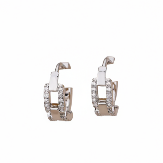 Silver Linked hoops